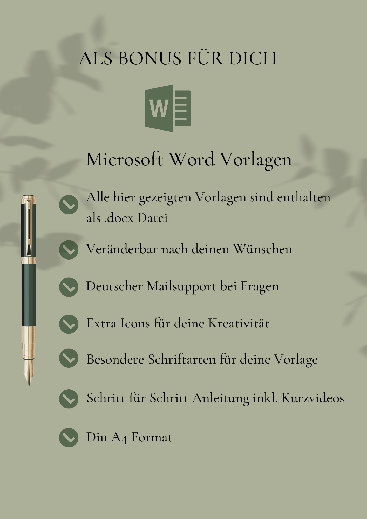 | Bewerbungsvorlagen Set Tom Bergmann Olive grün