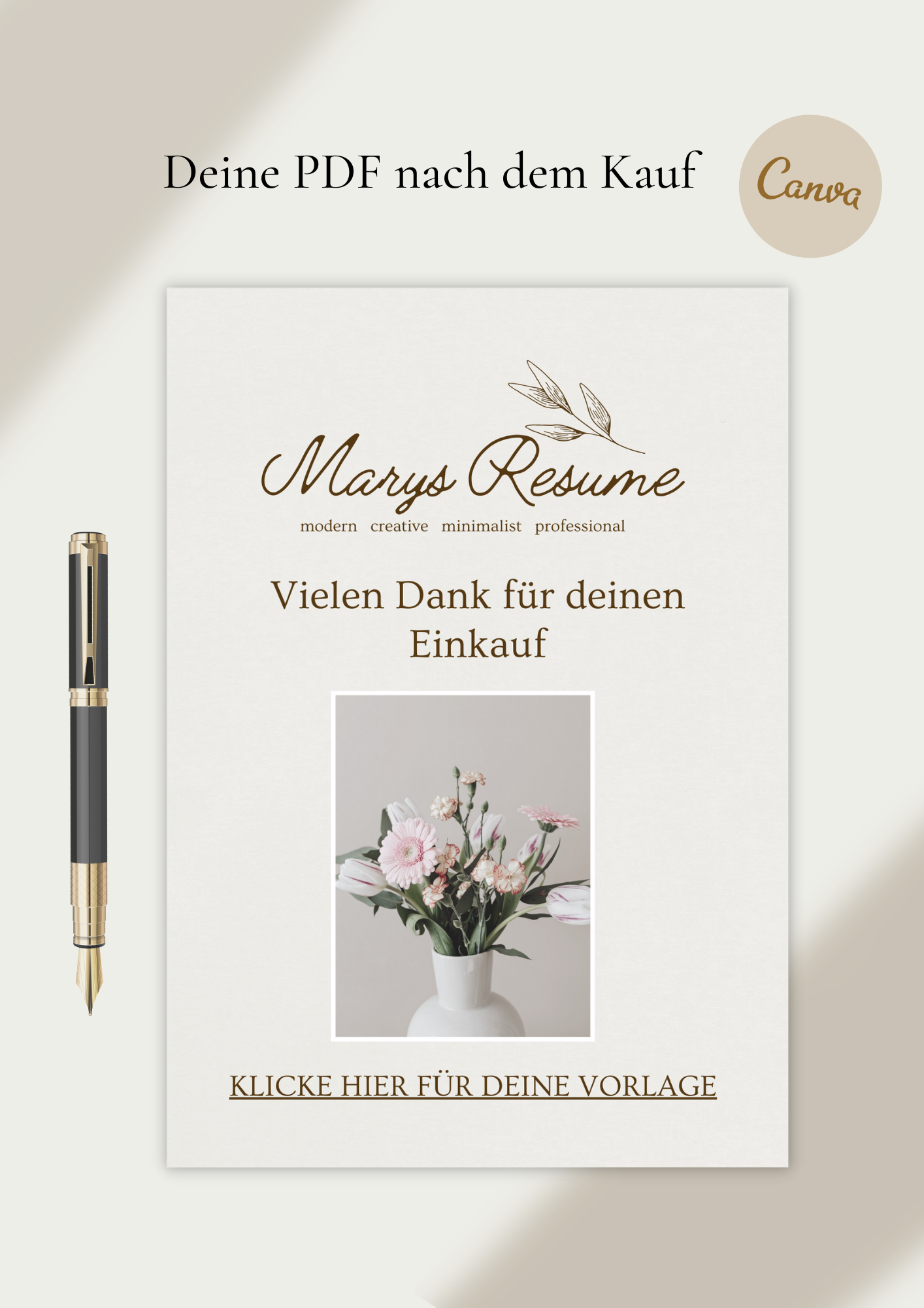| Bewerbungsvorlagen Set Vanessa Forster Beige Gold