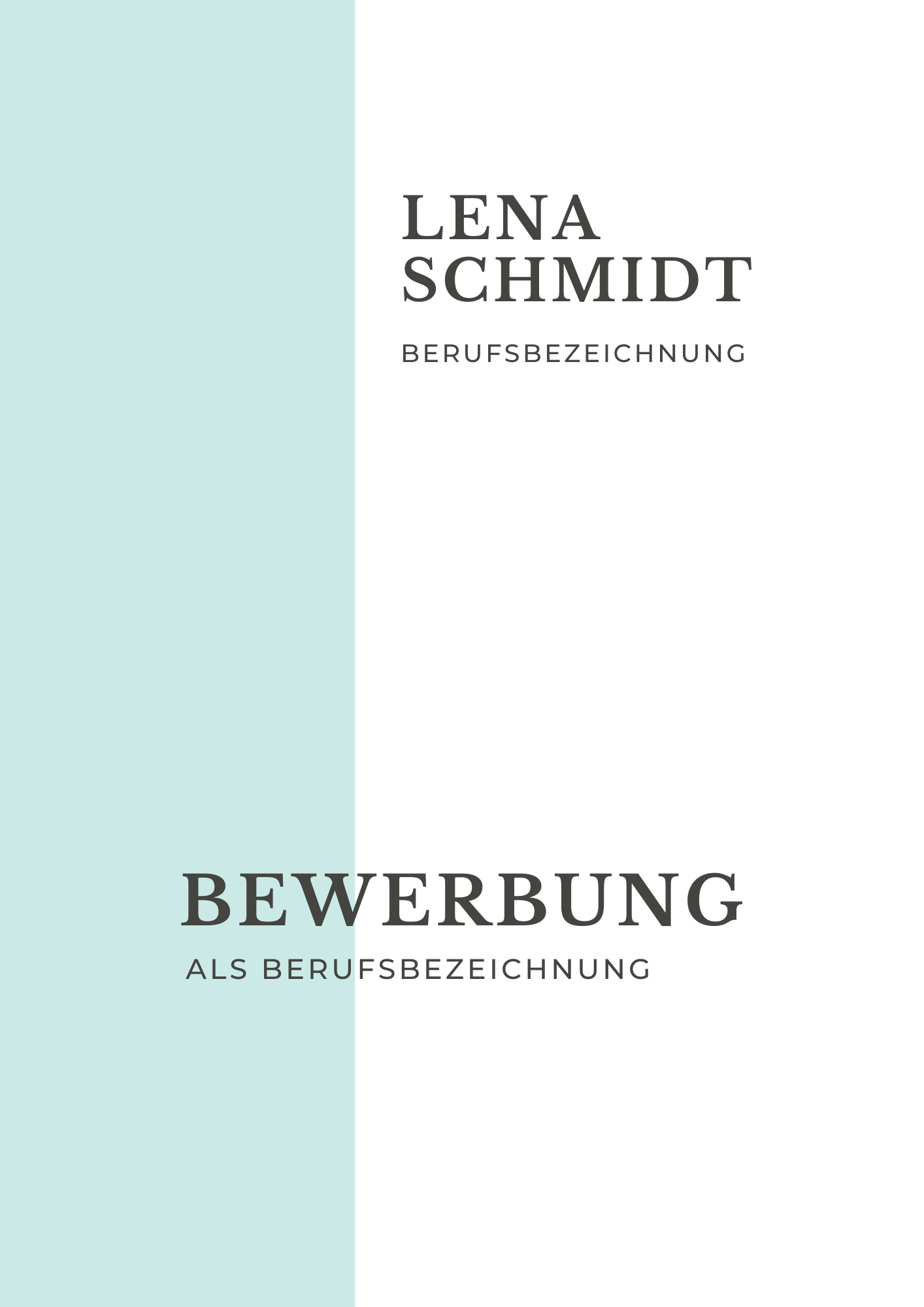 | Bewerbungsmappe Lena Schmidt türkis