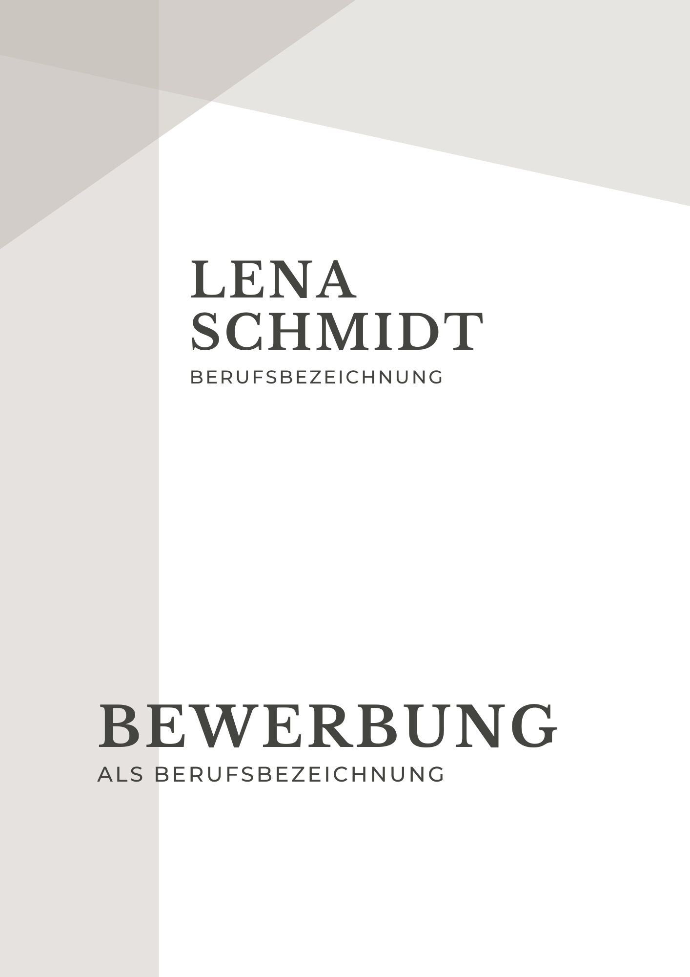 | Bewerbungsvorlagen Set Lena Schmidt Beige