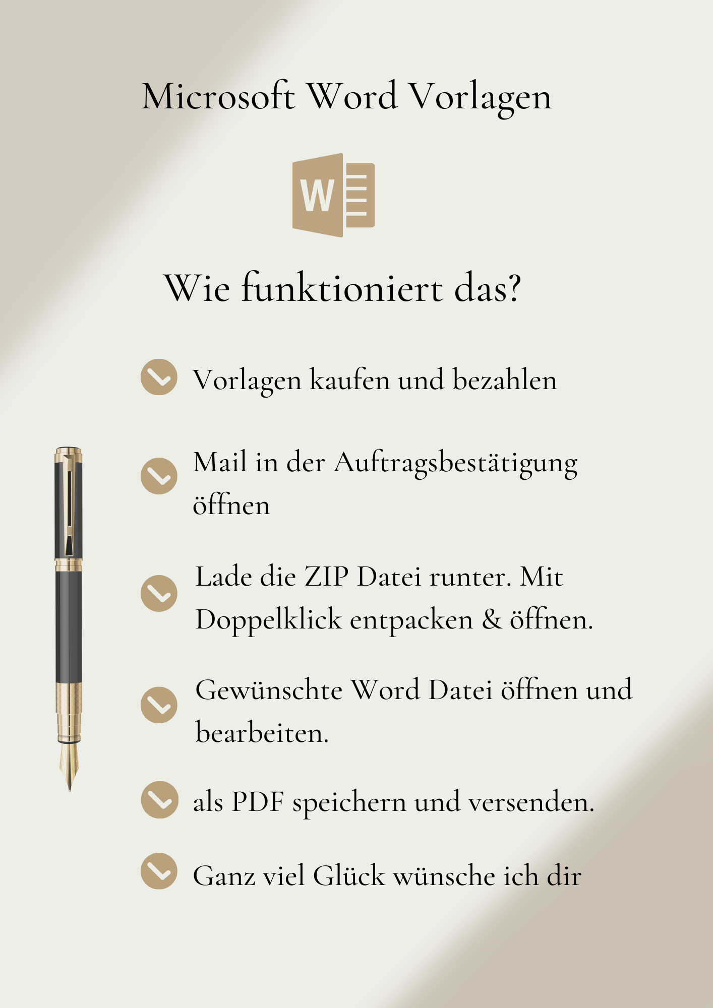 | Bewerbungsvorlagen Set Laura Gebauer Beige Gold