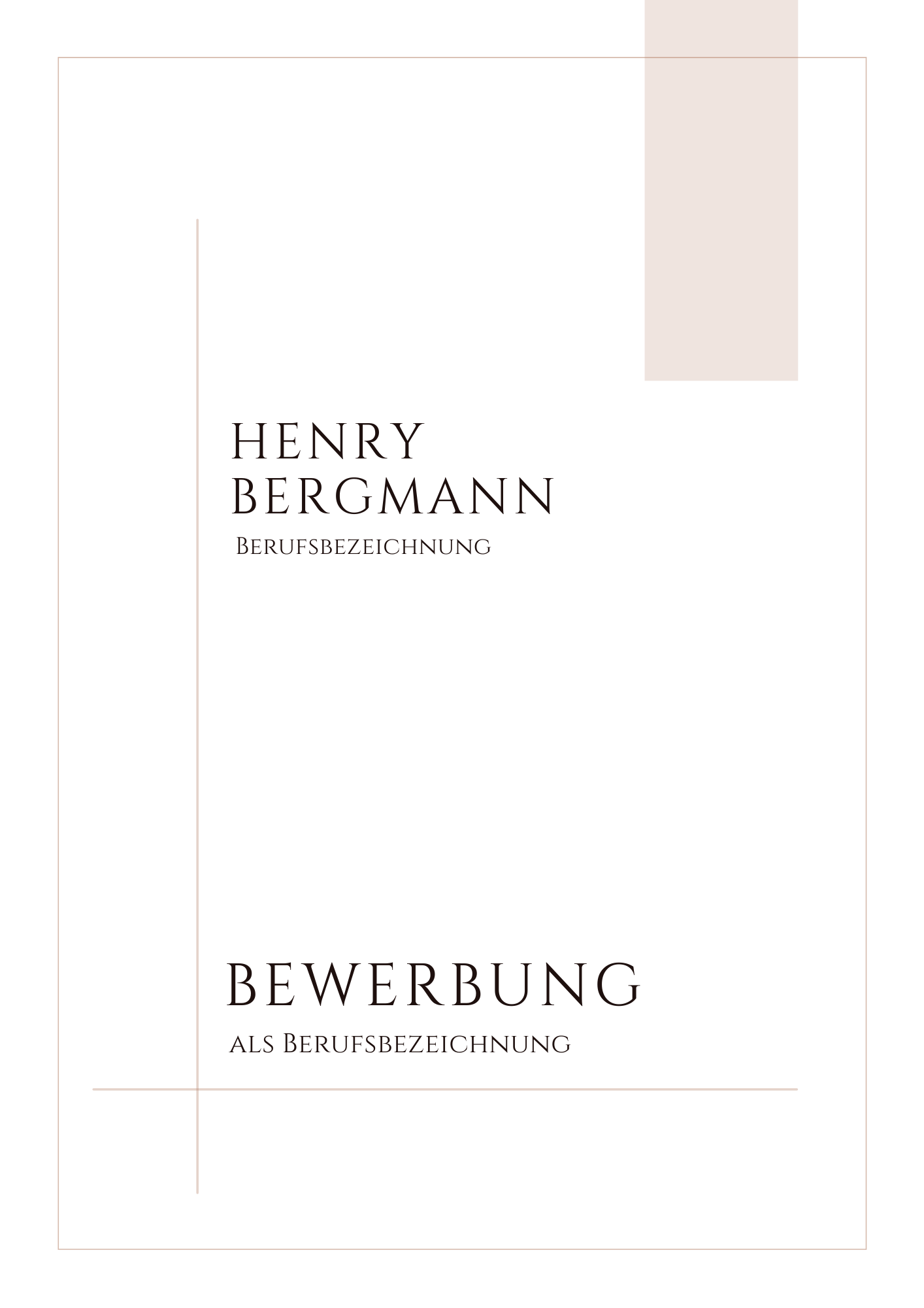 Bewerbungsvorlagen Set Henry Bergmann klassisch