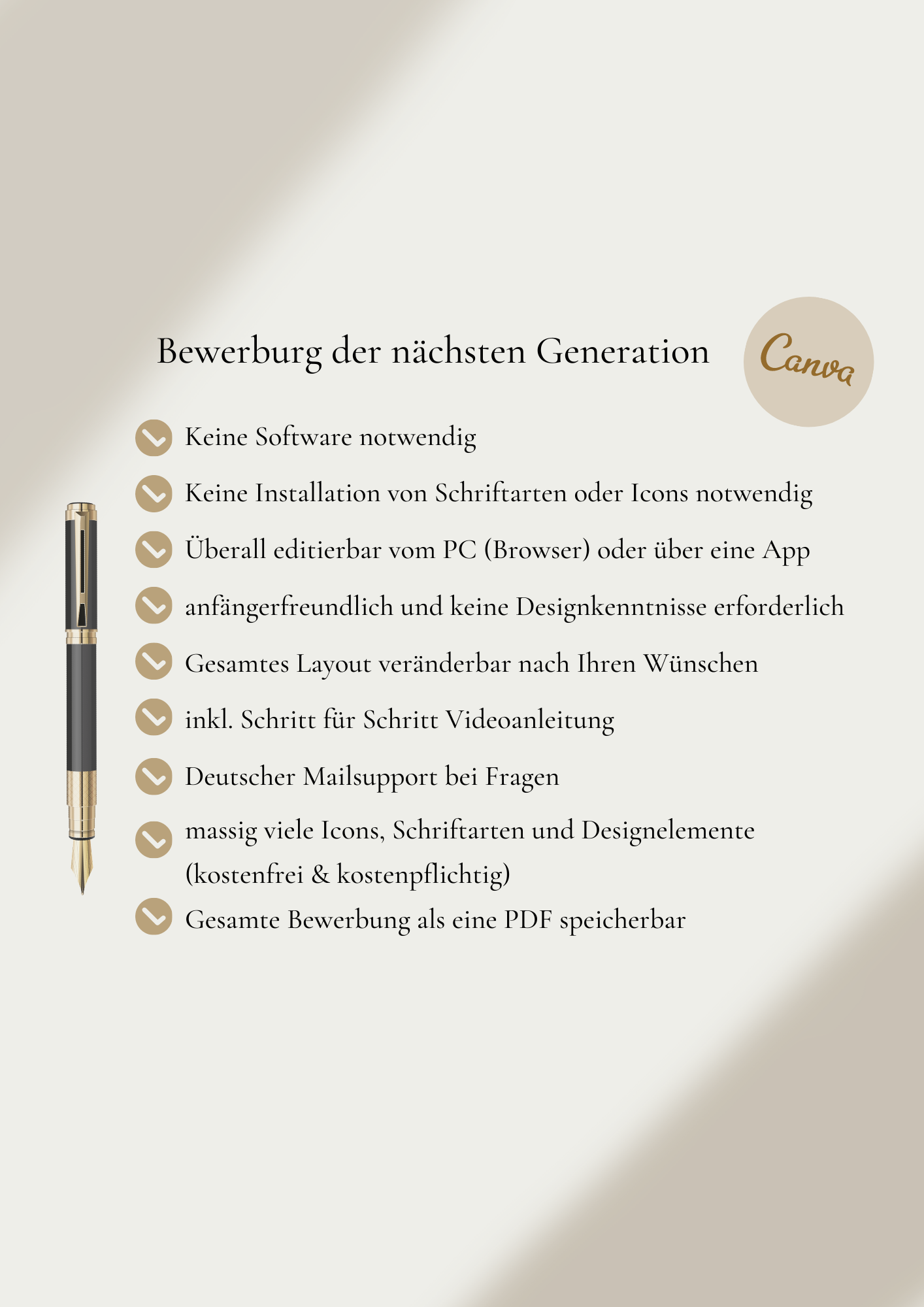| Bewerbungsvorlagen Set Laura Gebauer Beige Gold