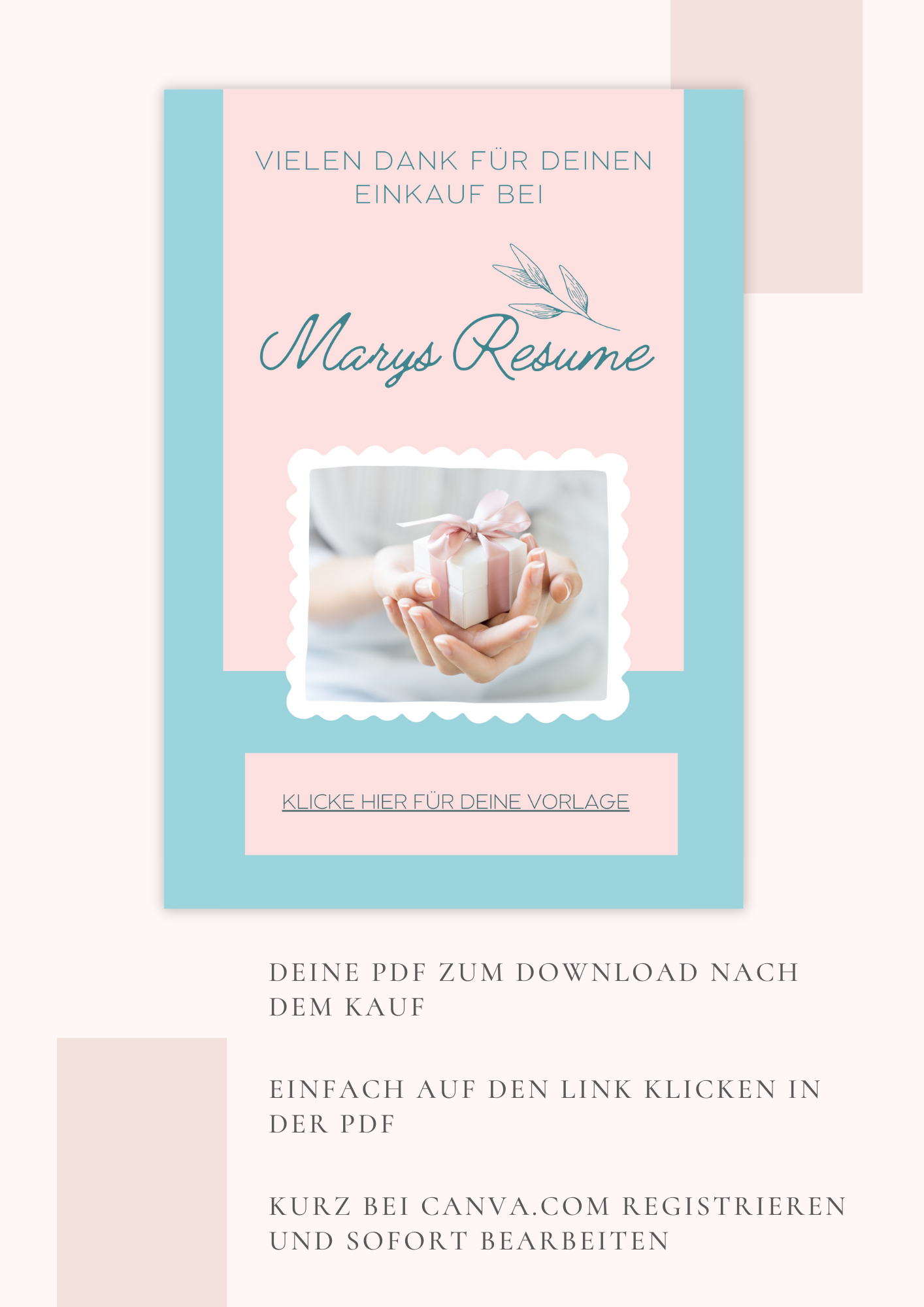 | Bewerbungsvorlagen Set Lena Müller rosa