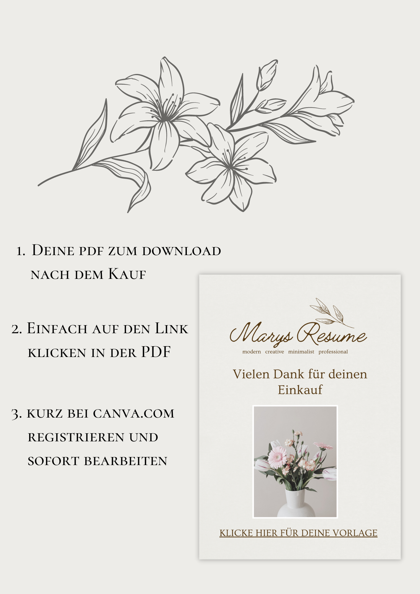 | Bewerbungsvorlagen Set Charlotte Forster Beige