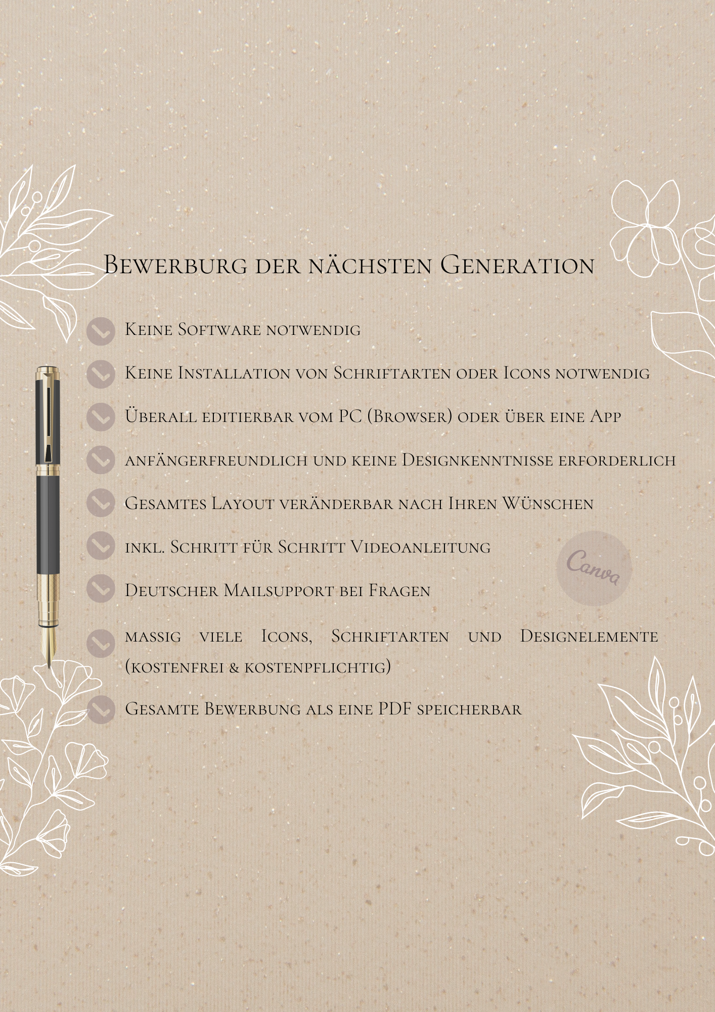 | Bewerbungsvorlagen Set Sarah Lee Beige