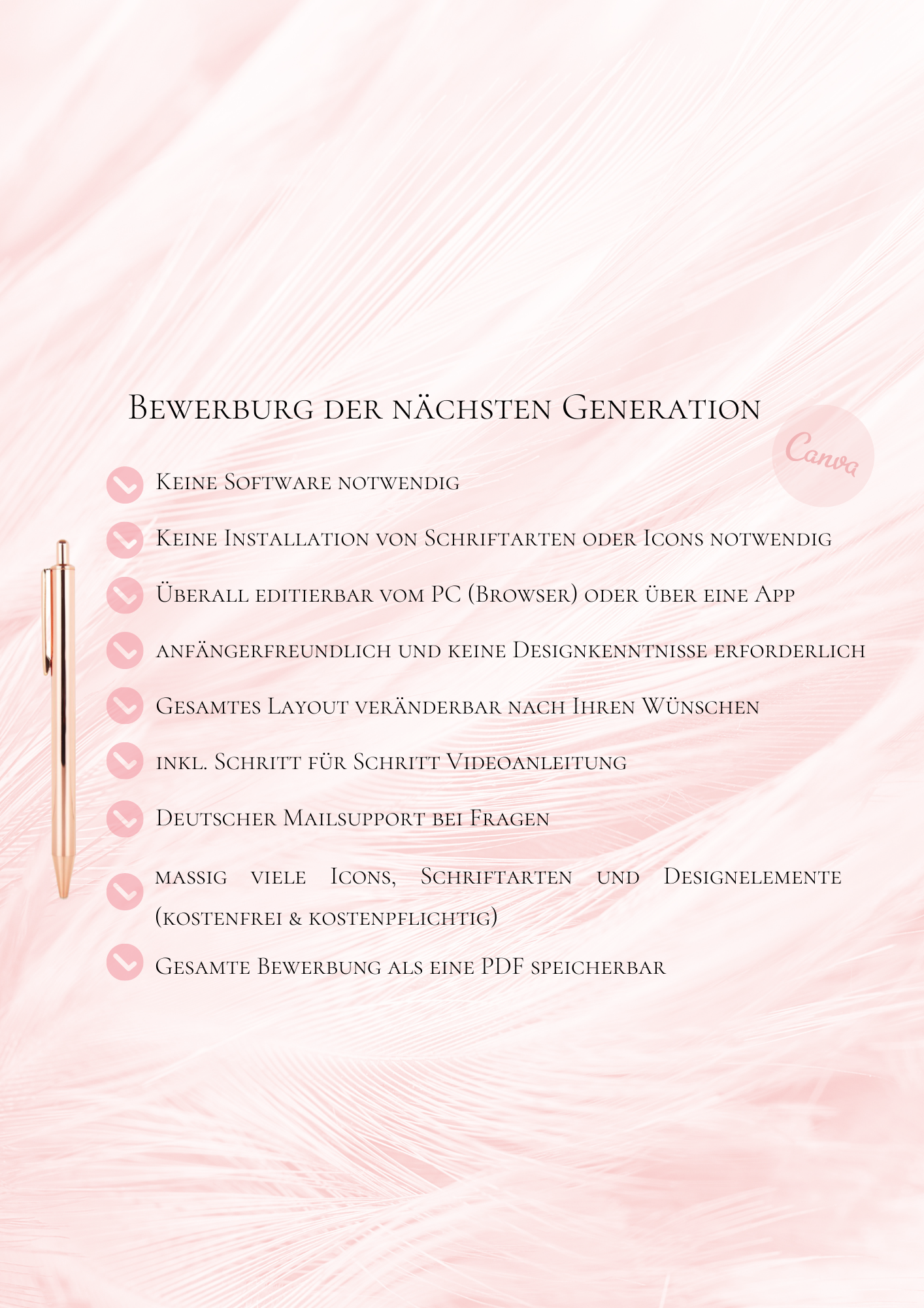 | Bewerbungsvorlagen Set Charlotte Peach