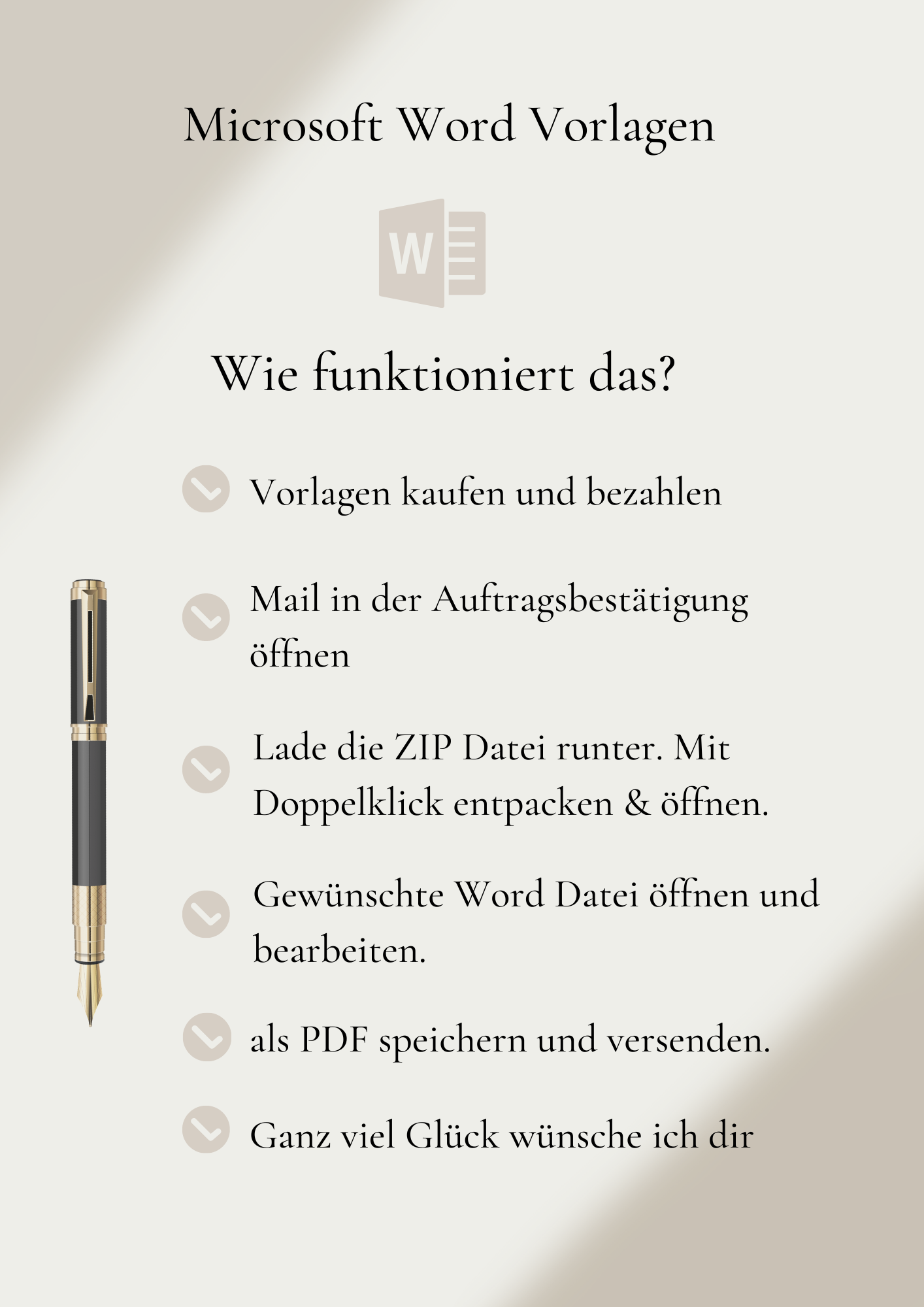 Lebenslauf & Bewerbungsvorlage für Word & Canva Boho Schüler Beige