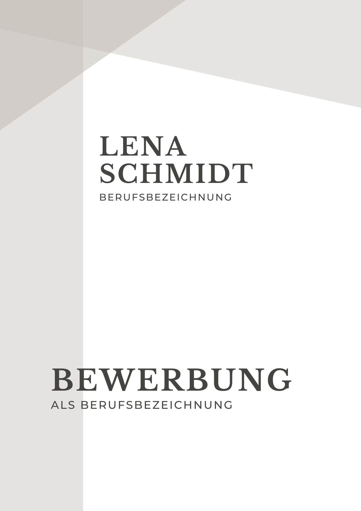 | Bewerbungsvorlagen Set Lena Schmidt Beige
