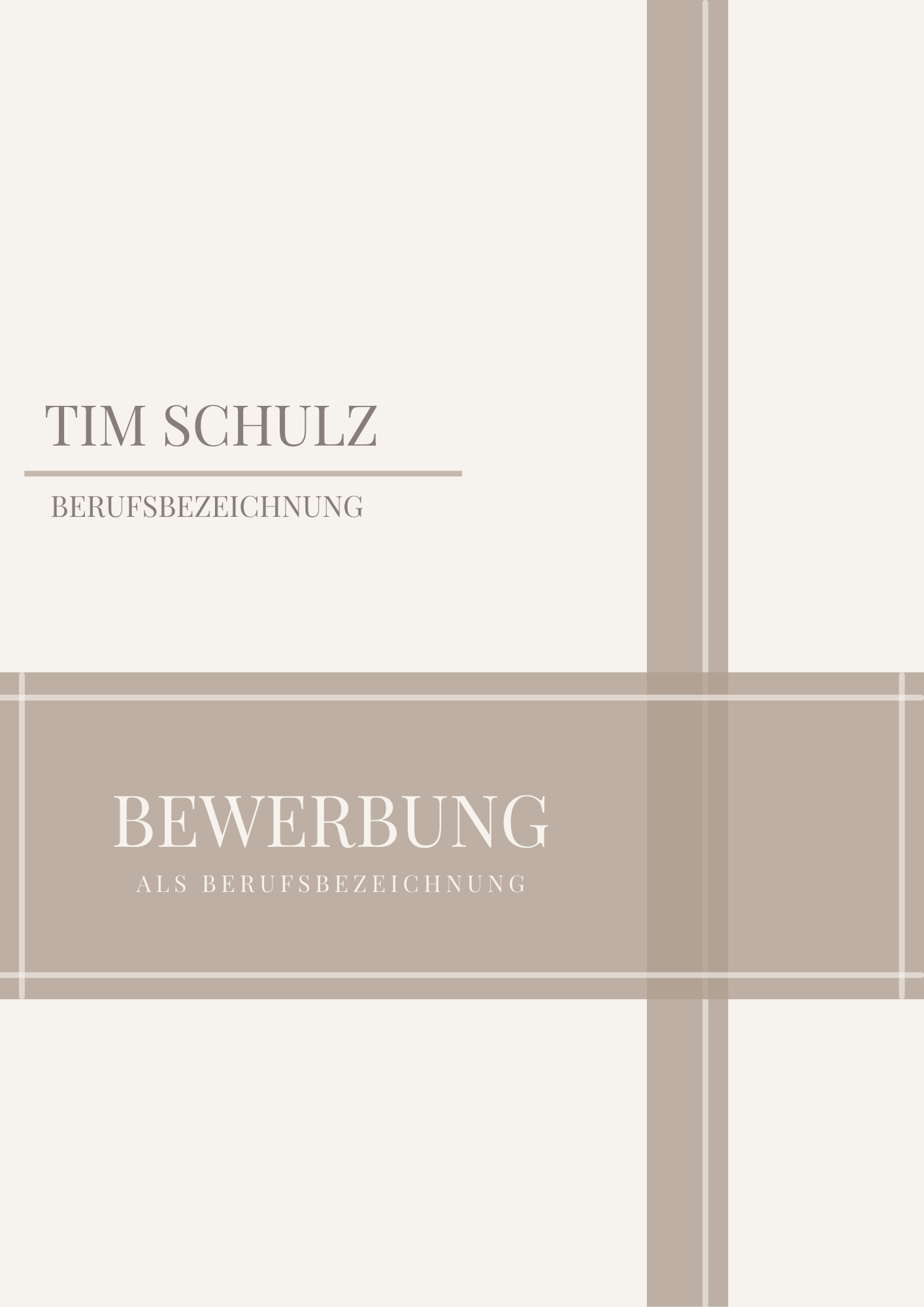 Bewerbungsvorlagen Set Tim Schulz Beige